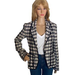 IISLI 100% Wool Fitted Blazer. Black, Off-White & Gray. Size 6
